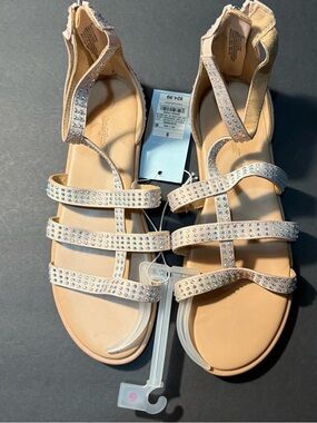 Cat & Jack Girls Rhinestone Gladiator Sandals Blush Pink Size 5 NWT